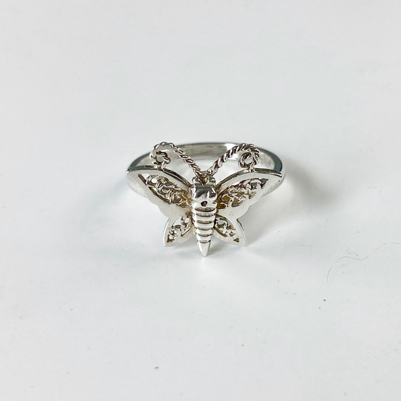Vintage Sterling Silver Butterfly Ring Stamped C^A. - Picture 5 of 5